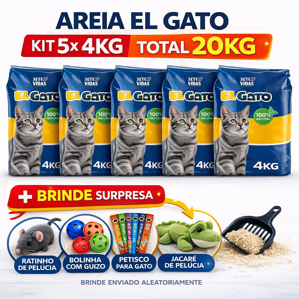 Areia De Gato Higienica Grãos Medios 100% Natural Pacotes de Areia Sanitária Antiodor Tira Cheiro MAIS BARATA