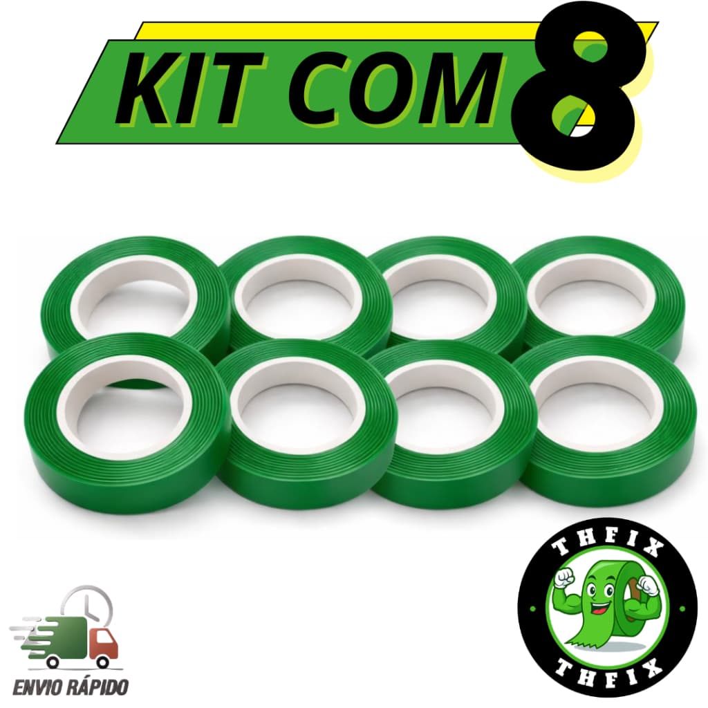 8 Rolos Fita Dupla Face 2M - Dupla Face Para Parede - Fita Adesiva Fixa Extra Forte Transparente