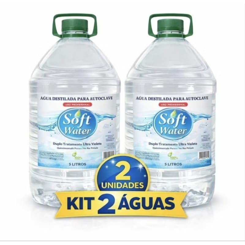 Kit 2 Águas Destilada 5L para Auto Clave - Soft Water