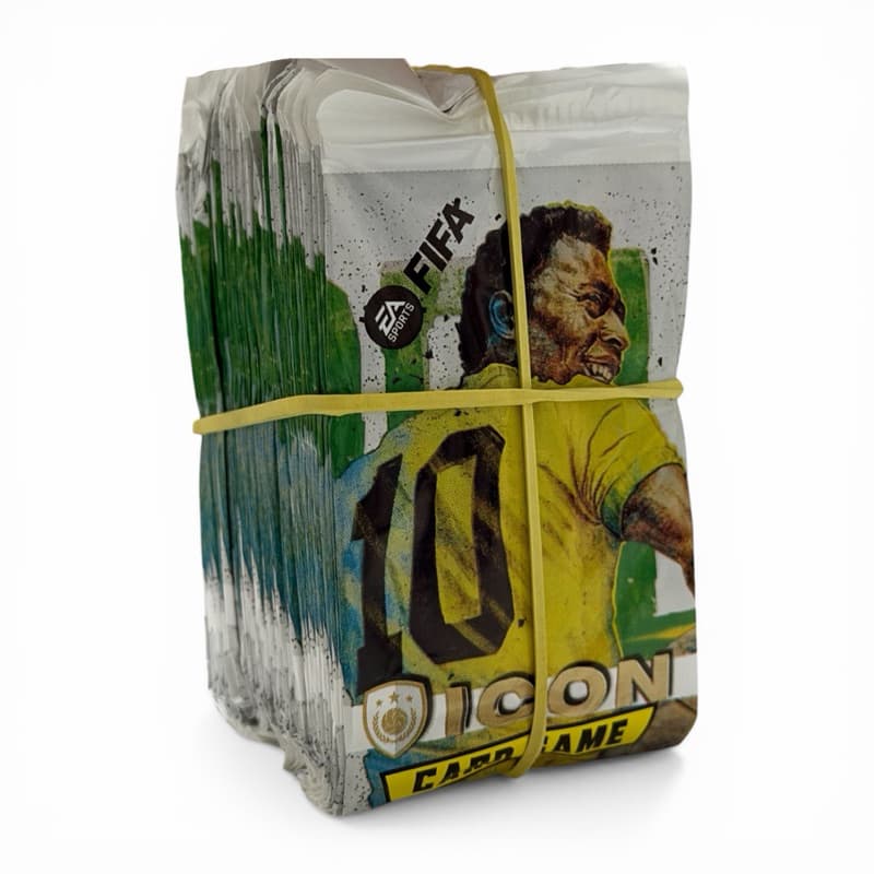 Kit 200 Cards Figurinhas FIFA ICONS 50 Pacotinhos Jogadores Lendas Do Futebol Cartas de Bater Bafô