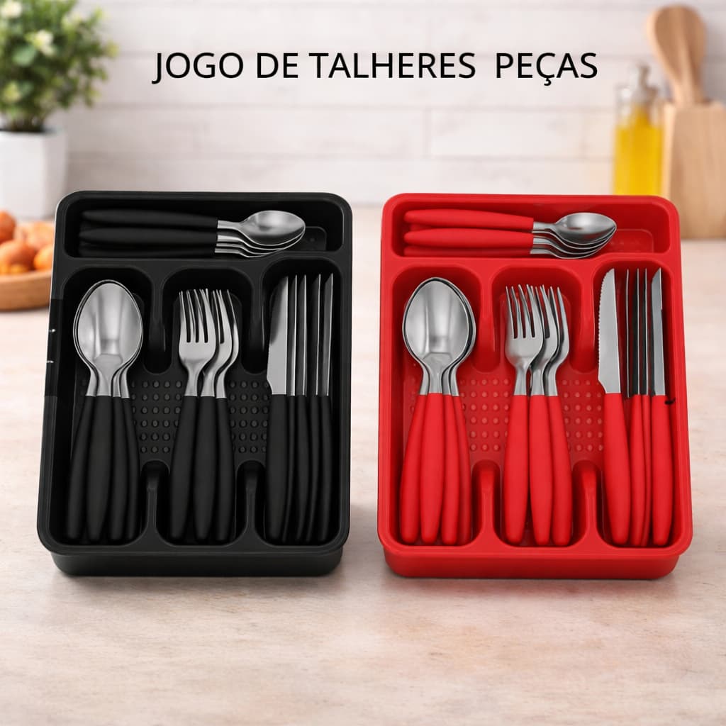 Jogo De Talheres 25 Peças  Jogo De Facas Inox Conjunto De Talheres Faqueiros Faca Garfo Colher