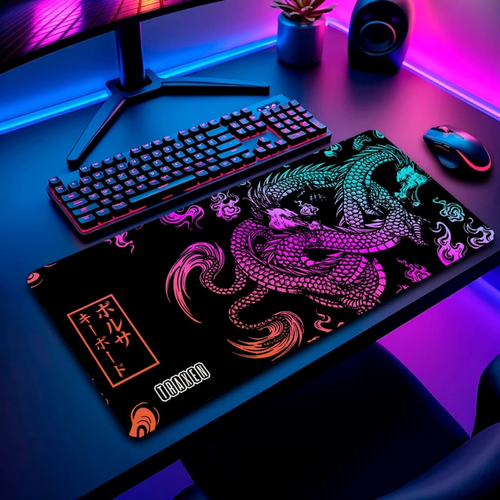 Mouse Pad Gamer Traxen Grande Premium Dragão Chinês 3mm Espessura
