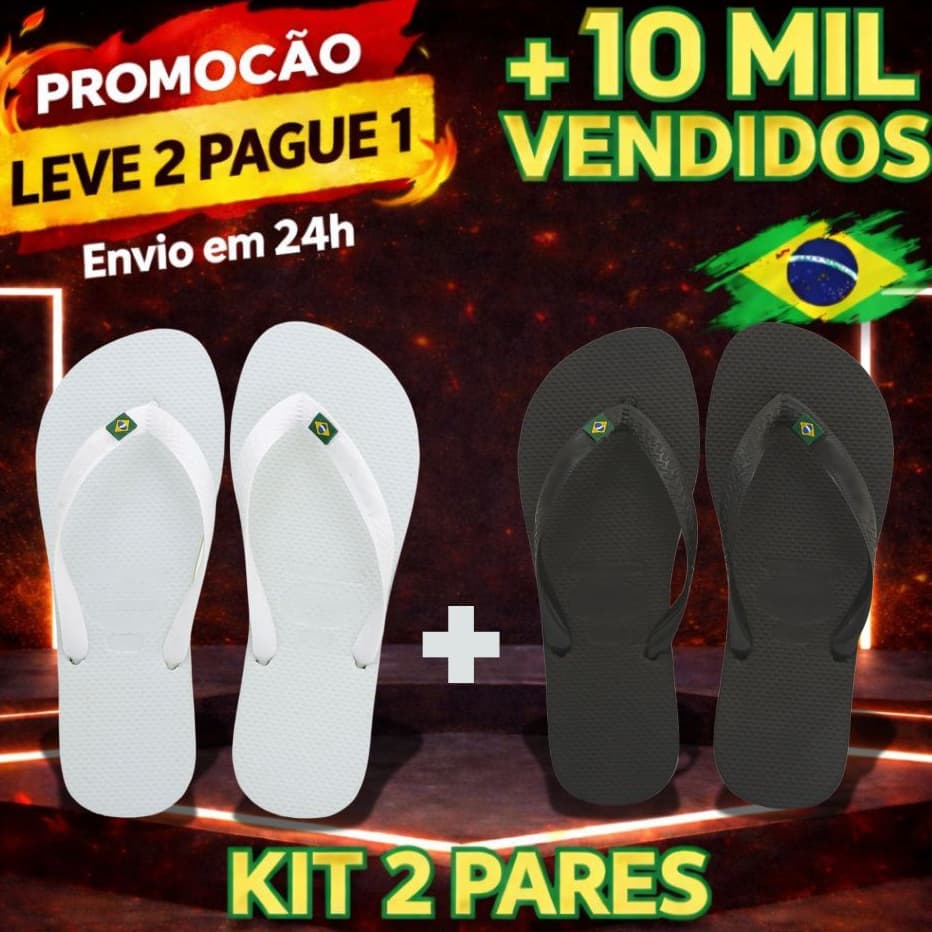 Chinelos Masculino e Feminino Bandeirinha Do Brasil Borracha ORIGINAL Anti-Derrapante