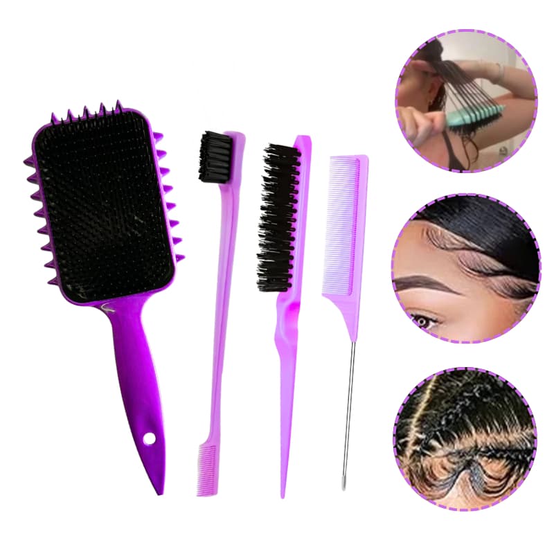 Hot Bounce Combo Kit Finalização e Penteados 03 Peça de Pente e Escova Onda