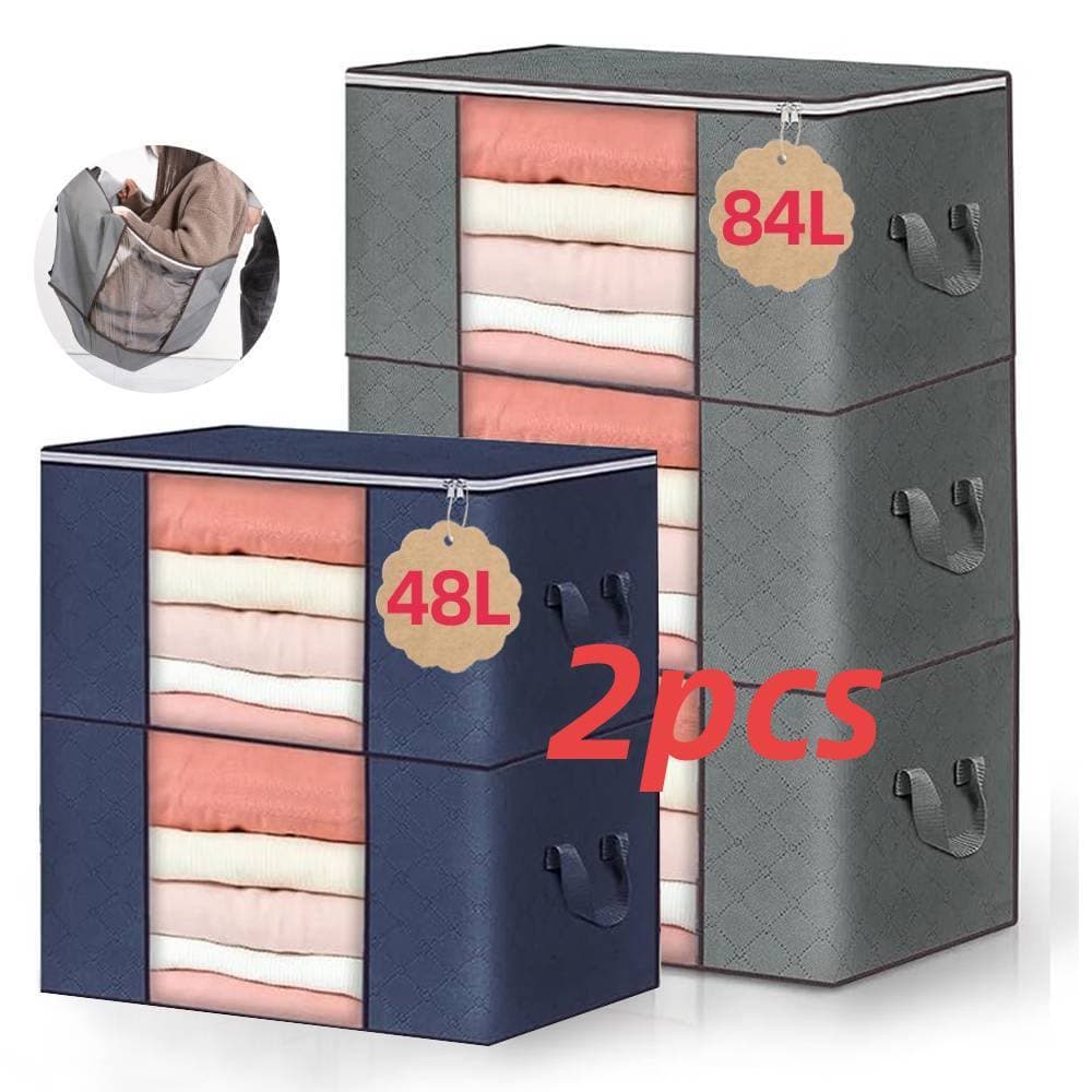 Caixa Saco Organizador Cobertor Casaco Guarda Roupa Ecológico Anti-Poeira Umidade Insetos Multiuso Grande
