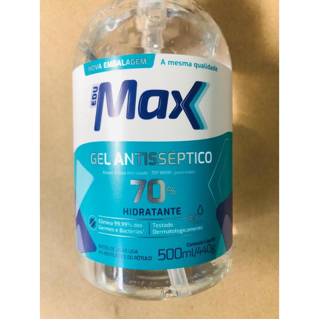 ÁLCOOL EM GEL 500 ML 70 º PUMP EDUMAX