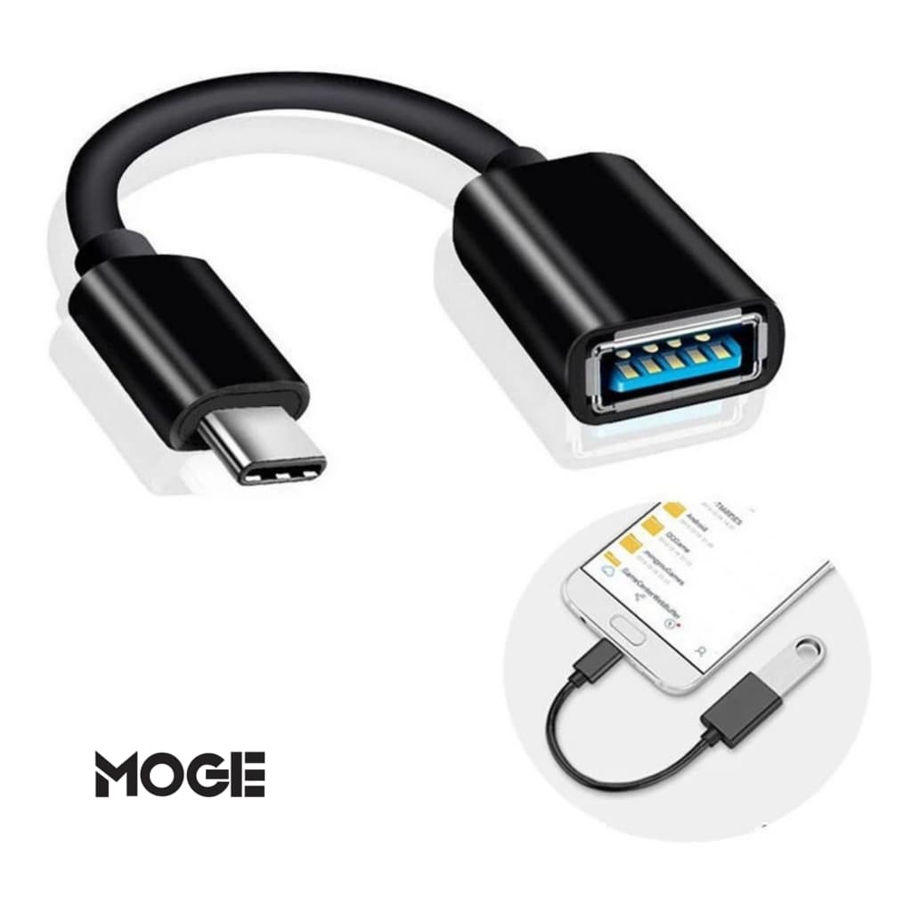 Adaptador OTG Tipo-C com PD 60W | USB-C + USB | Carregamento Rápido
