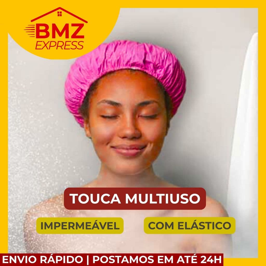 Kit toucas de plástico impermeáveis e reutilizáveis - banho e hidratação - acabamento em elástico