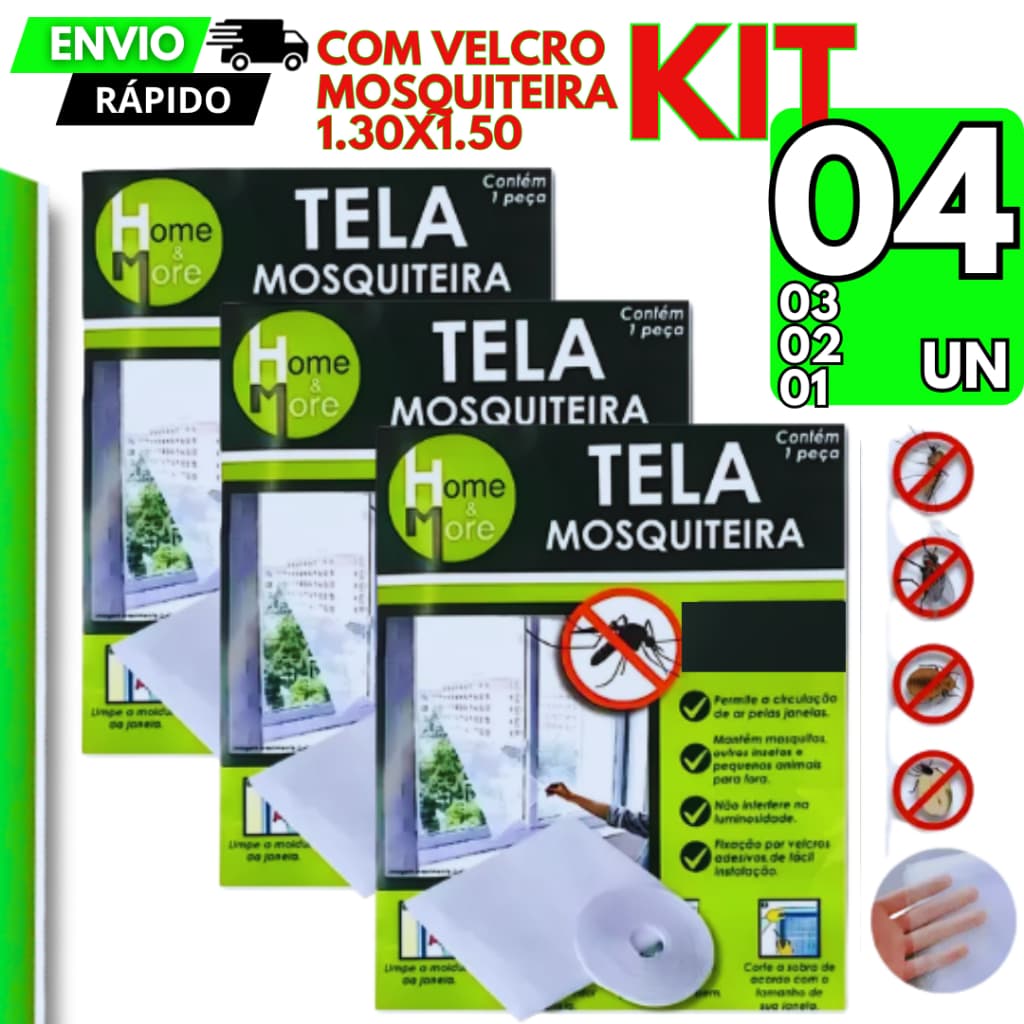 Kit 1/2/3/4 Tela Mosquiteiro 1.80x1.50 Janela Ajustável Anti Insetos Mosquito Dengue Barata Rede