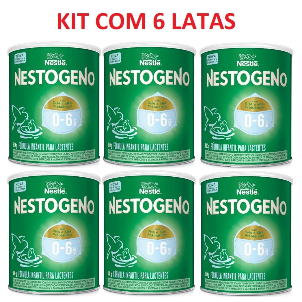 Kit 6 Latas Nestogeno Lata 800gr 0 a 6 Meses EQ.1