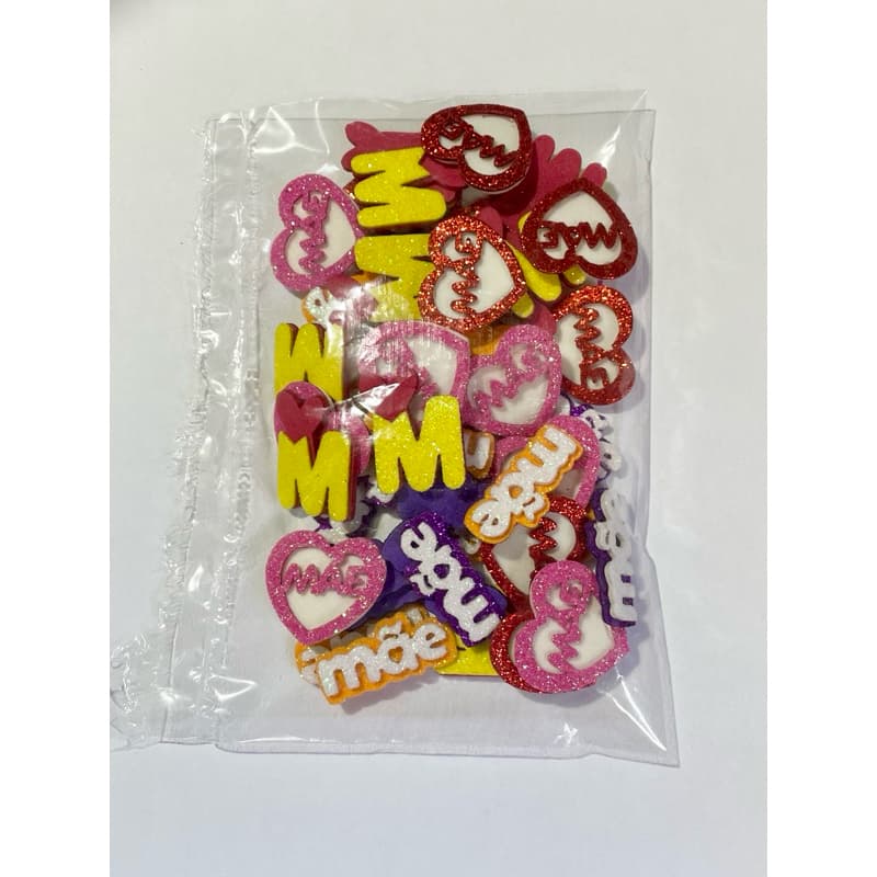 Kit Apliques em EVA Dia das Mães | Peças Sortidas para Laços e Lembrancinhas | Envio rápido