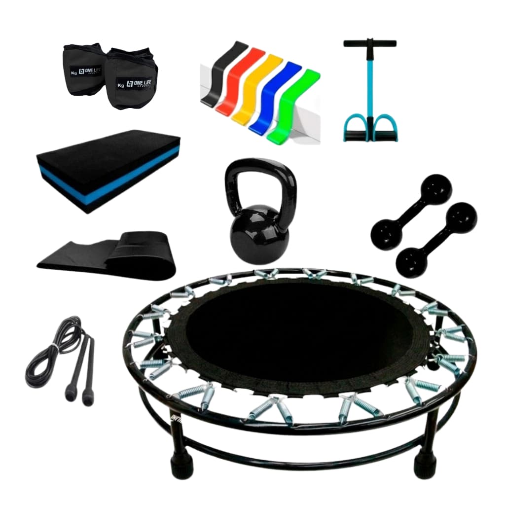 Kit Jump Mini Jump + Step + Halter 2kg + Caneleira 3kg | Exercício Funcional em Casa