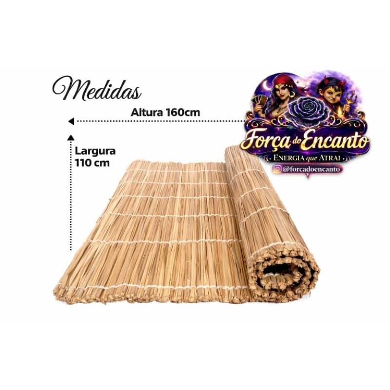 Esteira de Palha Natural Umbanda Candomblé Artesanal Resistente Ritual Religioso