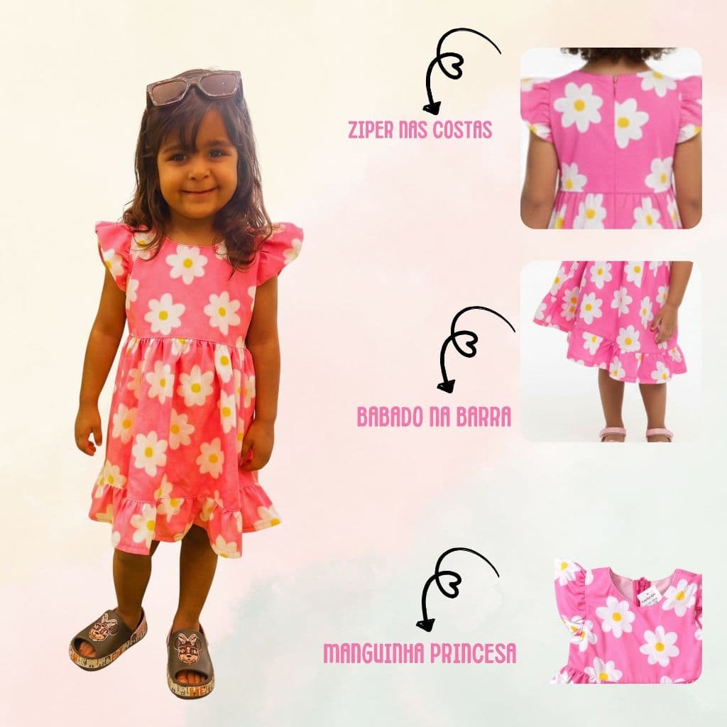 VESTIDO INFANTIL MENINA FESTA LUXO ESTAMPADO | TECIDO LEVE - ESTAMPA NÃO DESBOTA