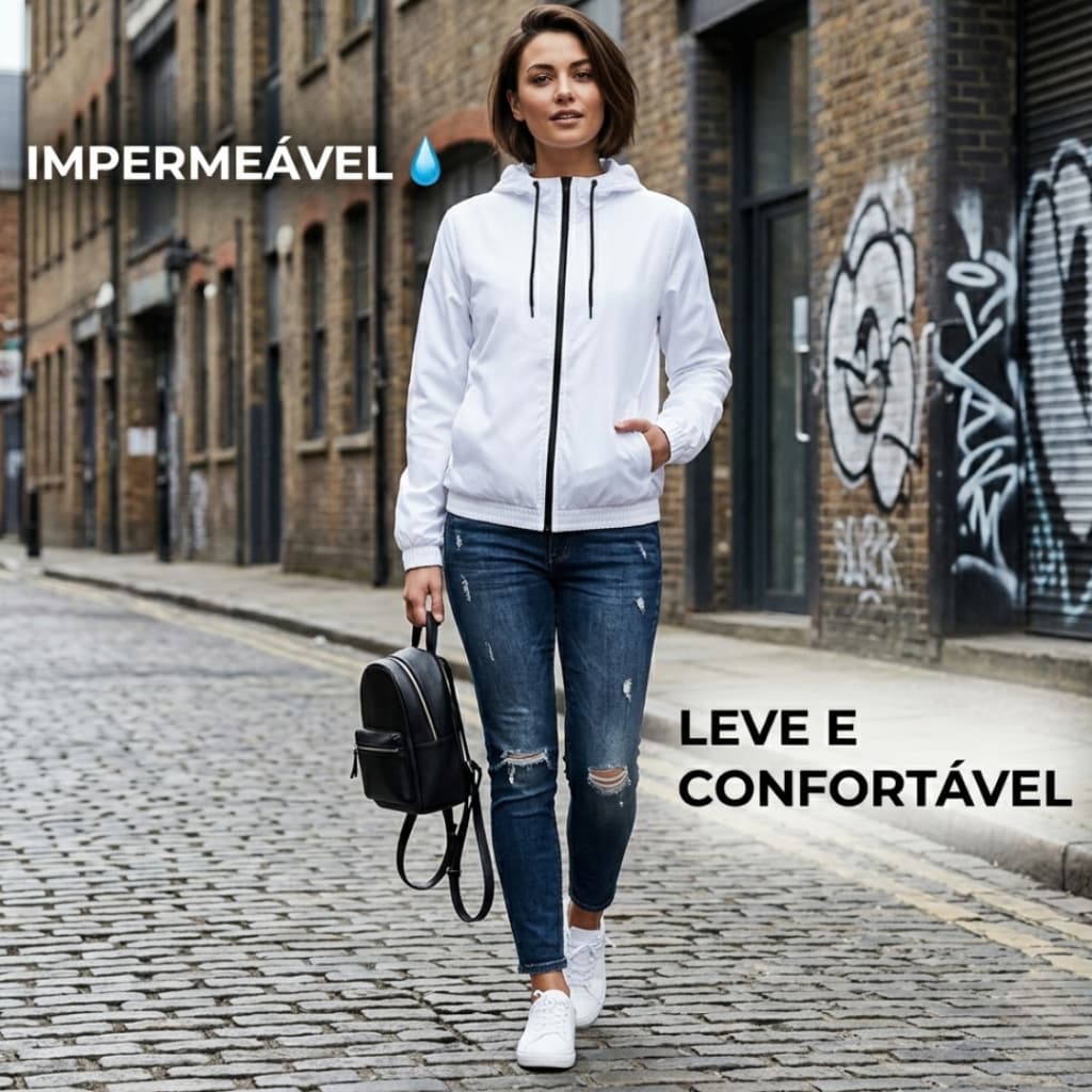 Jaqueta Corta Vento Impermeável Masculina Feminina  Leve Estilosa Para Chuva Frio Academia Dia a Dia