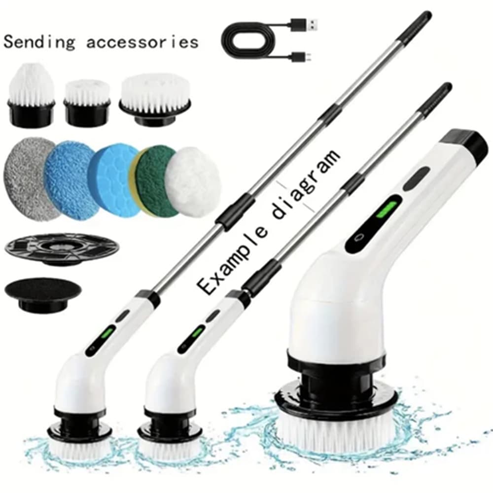Escova De Limpeza elétrico Ajustável Janela Banheiro e Cozinha 9 em 1 Recarregável -D10