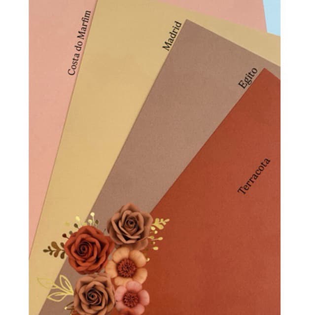 Color Plus terrosos A4 180g Papel Colorido Kit com 12 Folhas para Artesanato e Papelaria
