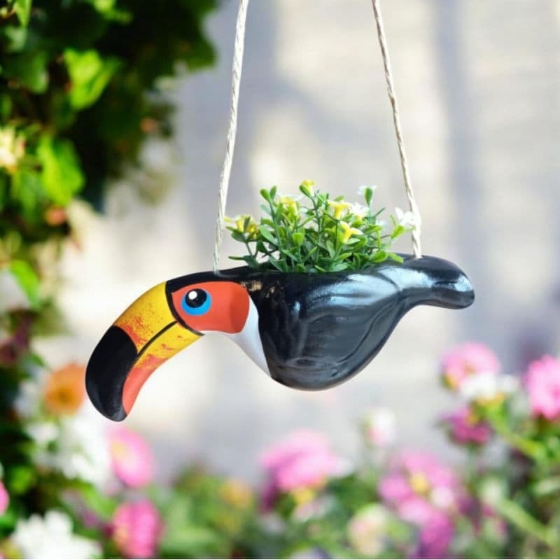 Vaso cachepot tucano jardim suculentas (cerâmica) não acompanha flores!