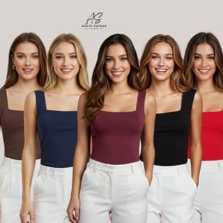 Blusinha Regata - Tendência Blogueirinha Alça Qualidade Viral Dia a dia Elegante Casual Tecido Suplex Elastano2