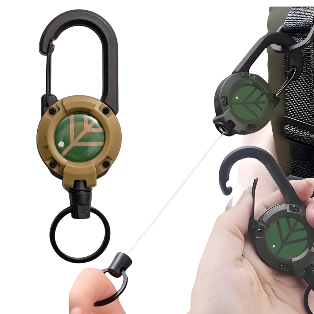 Chaveiro Tática Retrátil Anti-Perda Mosquetão 60cm Chaveiro Acessórios De Escalada