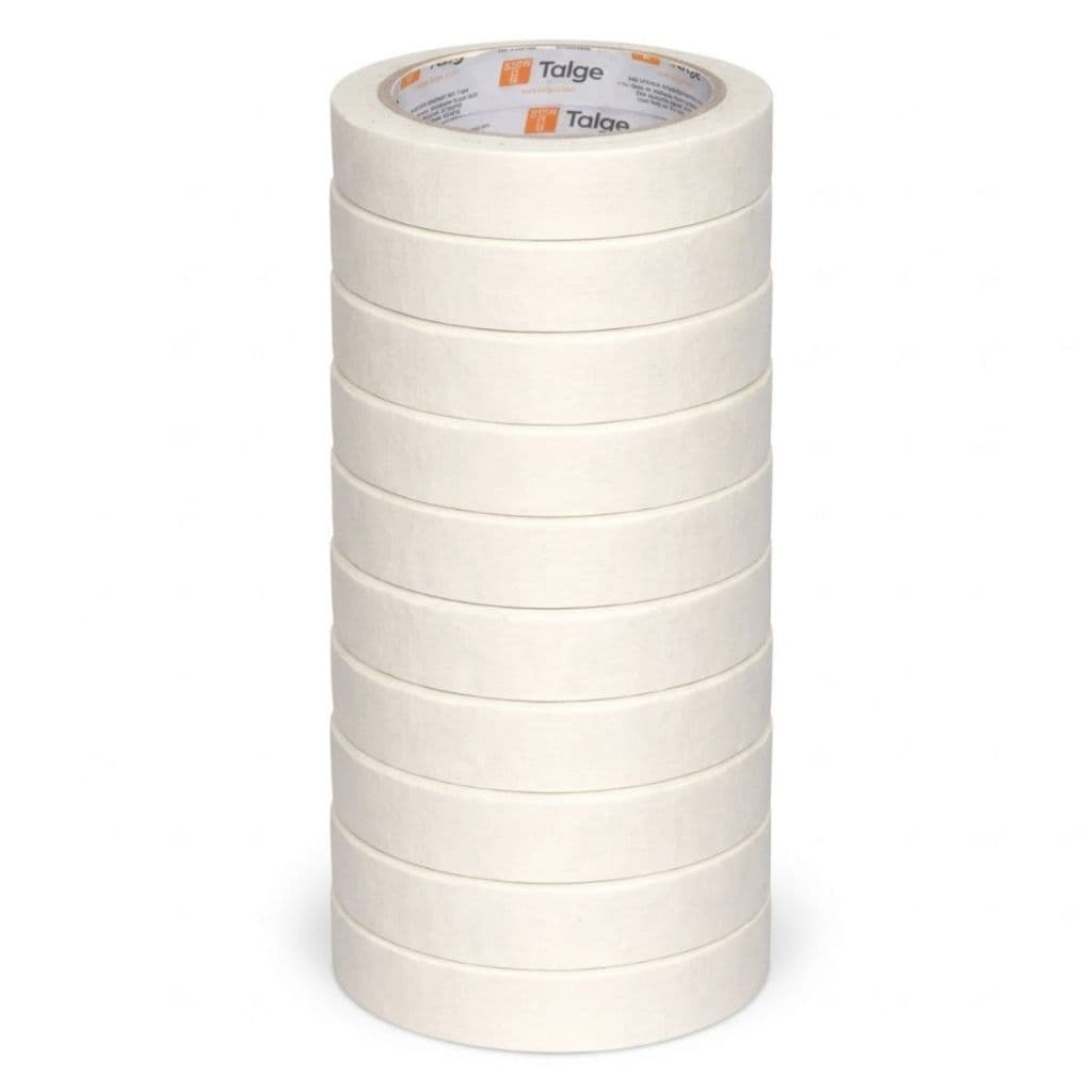 Fita Crepe 24mm Talge Kit C/10 Alta Fixação Sem Resíduo Pintura Parede