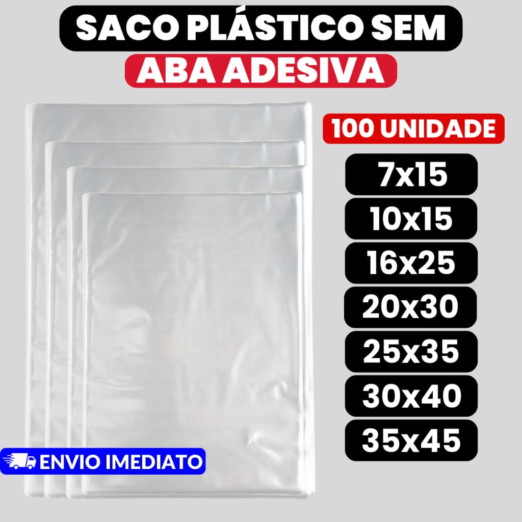 Saquinhos Plásticos Sem Aba 100un Diversos Tamanhos Pp Transparente Embalagem Uso Profissional Lojas