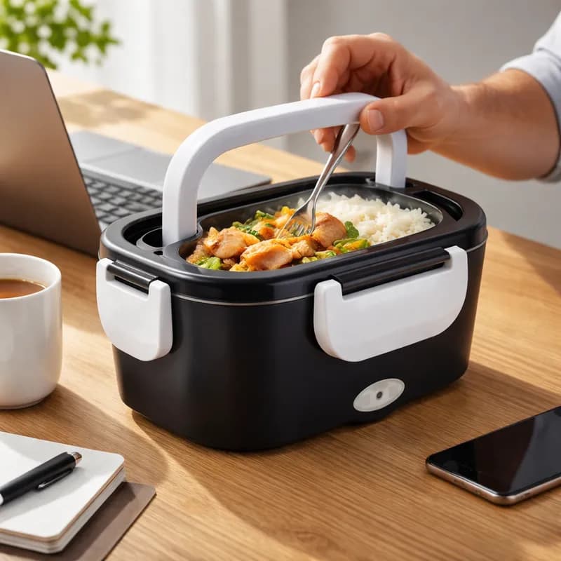 Marmita Elétrica Bivolt Portátil Com Alça 127v/ 220v Aquecedor Marmitex Viagem 40W