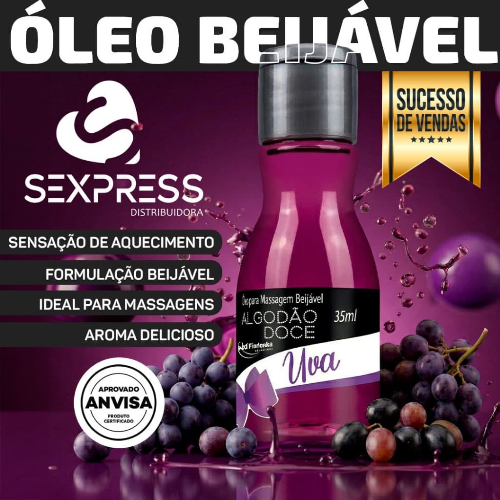 ÓLEO BEIJÁVEL MASSAGEM HOT PARA ESTIMULAR OS SENTIDOS