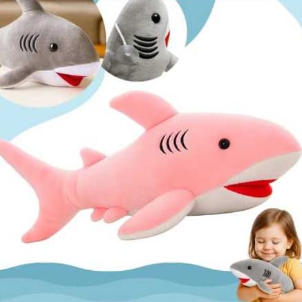 Tubarão De Pelúcia 28cm Extra Soft Antialérgico Infantil Enchimento Poliéster