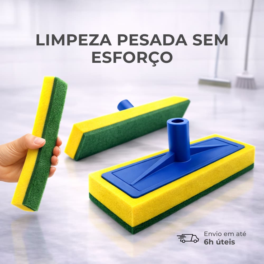 Lava Piso Azulejo Esfregão Esponja Abrasiva limpeza Banheiro Cozinha Piscina Refil Rodo Sem Cabo