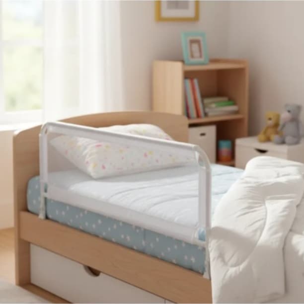 Grade de Cama com Tela de Proteção - Segurança durante a noite - Serve para cama Box com colchão