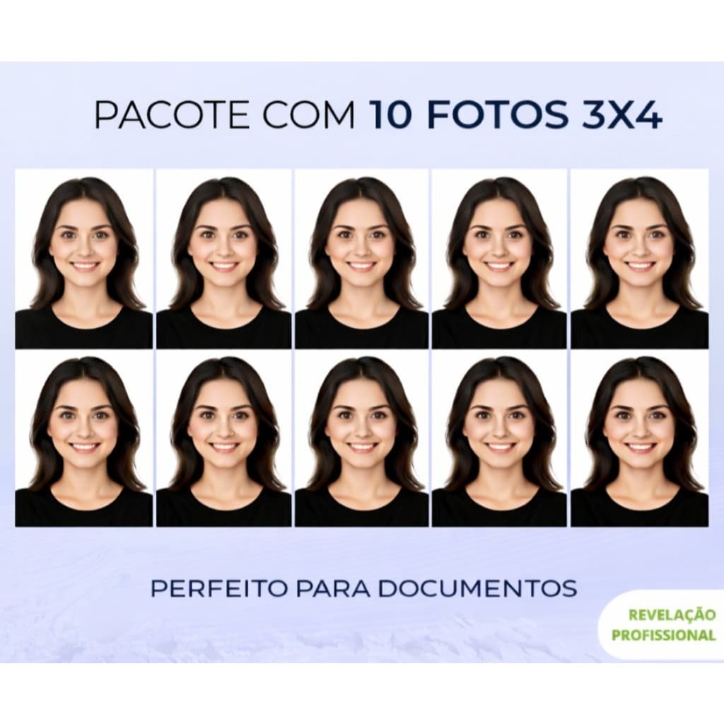 10 Fotos 3x4 Alta Resolução Para Documentos
