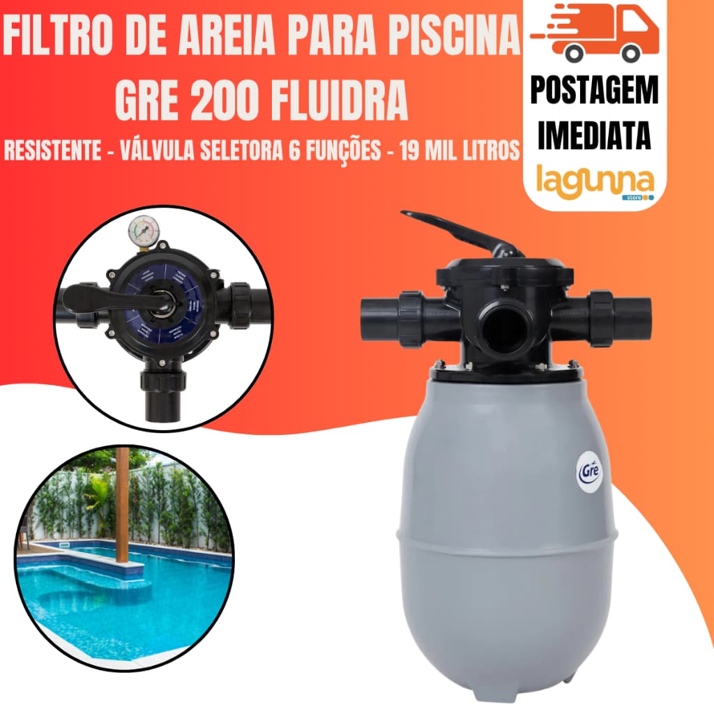 Filtro Para Piscina Até 19.000 Litros Gre200 Gre By Fluidra