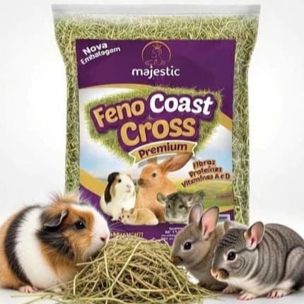 Feno para roedores Majestic Pet Coast Cross pacote com 1 kg