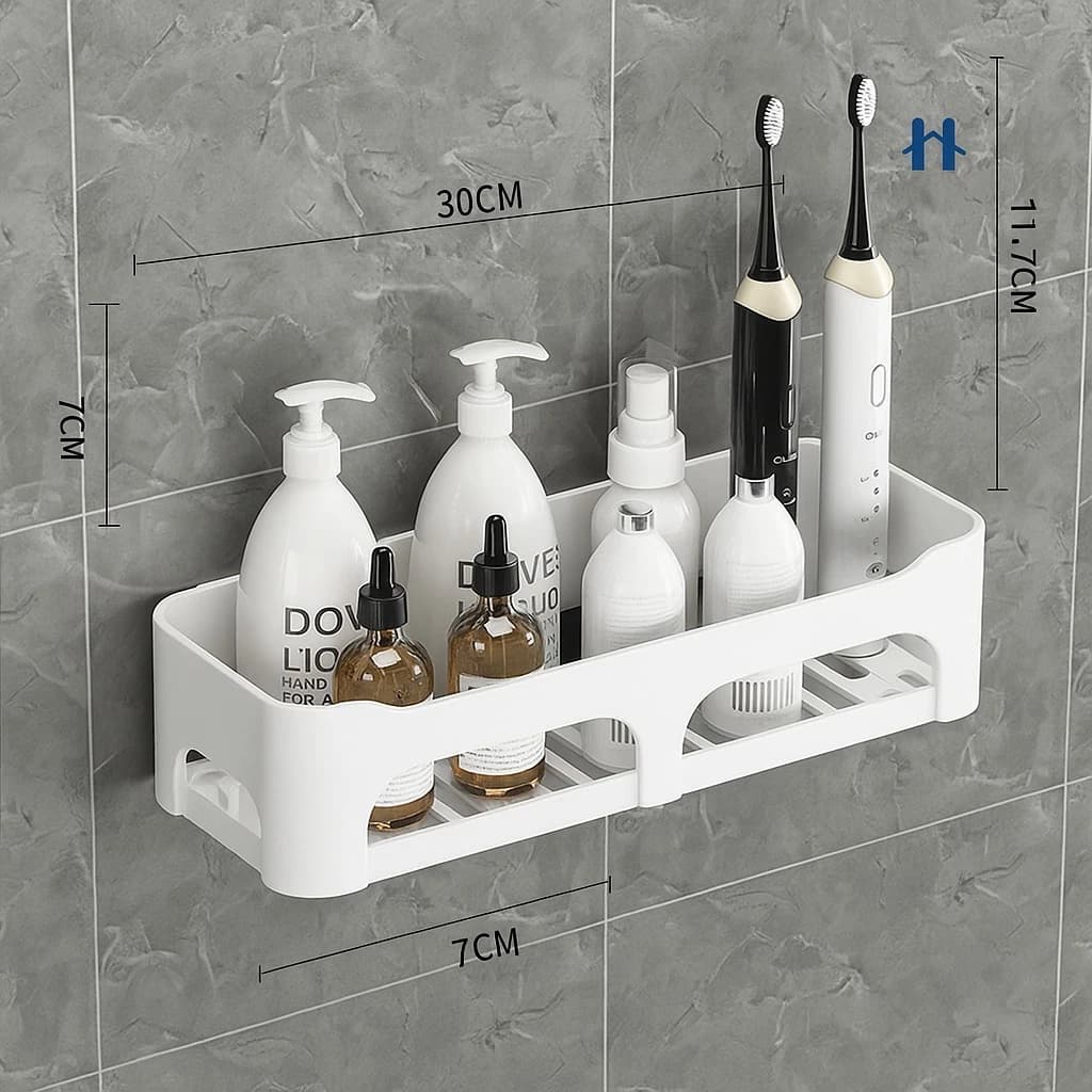 Prateleira Suporte Organizador De Parede Alta Resistência e Adesivo Para Shampoo Banheiro e Cozinha