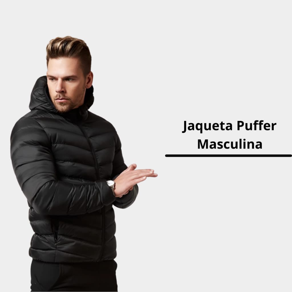 Jaqueta Puffer Bobojaco Corta Vento Nylon Frio Reforçada Capuz Removivel