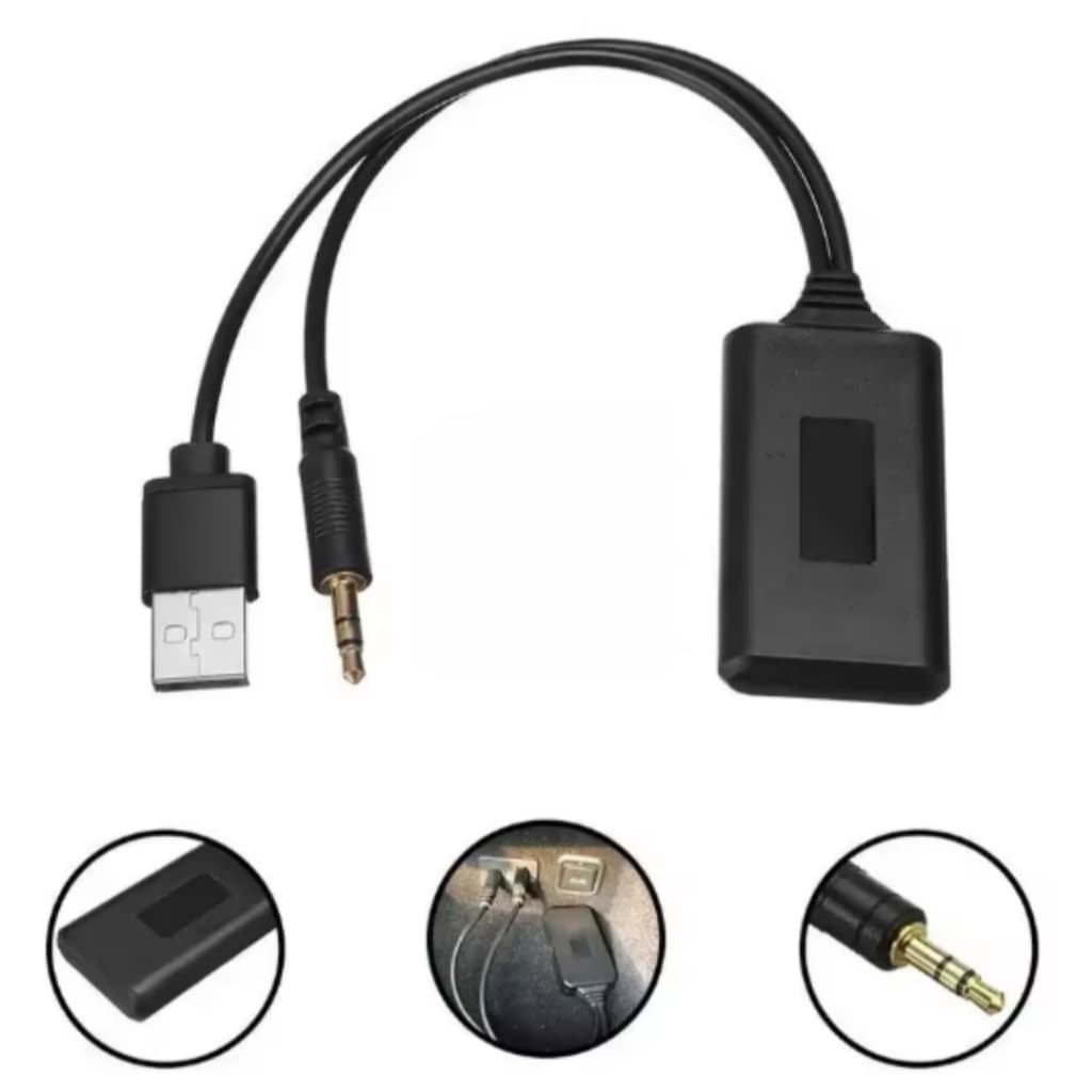 Entrada de áudio automática, reprodução, sem fio, estéreo, receptor bluetooth, Aux, USB alimentação  Entrada de áudio au