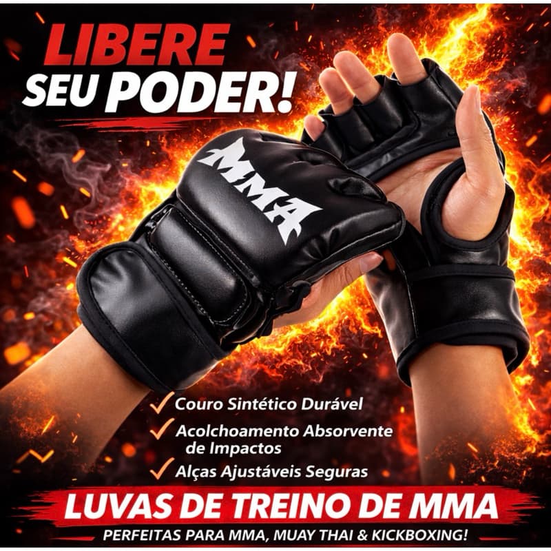 Luva MMA Profissional com Proteção Reforçada Conforto, Máximo Desempenho nos Treinos Luva Box Combate Proteção Máxima vc