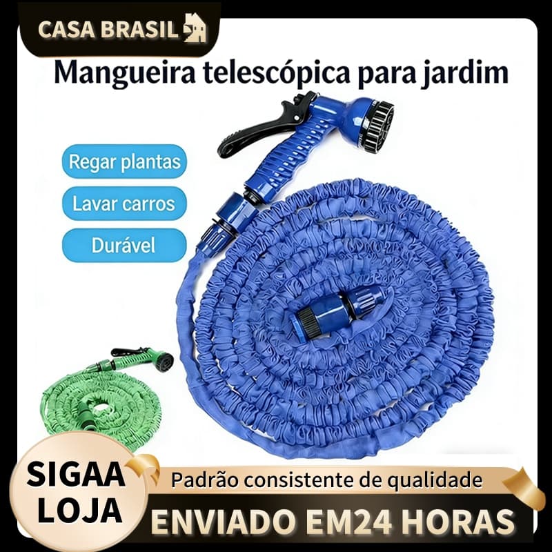 Mangueira Magica 15m/30m Flexível Irrigação E 7 Tipos De Jato