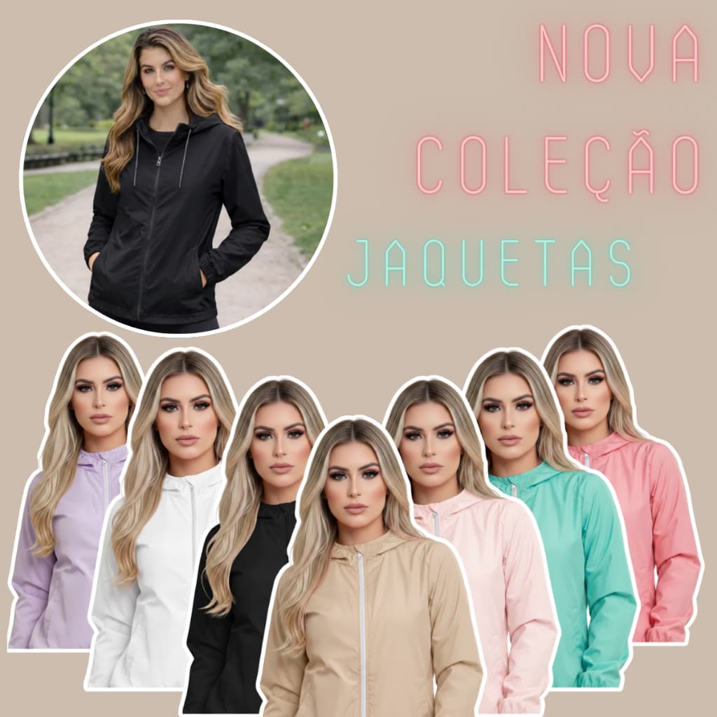 Jaqueta Corta Vento Repelente a Água Alta Qualidade Ultra Leve Não Amassa Semi Forrado