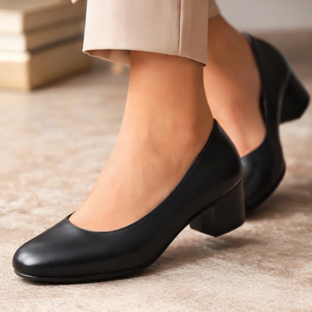 Sapato Scarpin Social Feminino Estilo Sapato Militar Feminino Ideal p/ Escritório ou Escola Militar