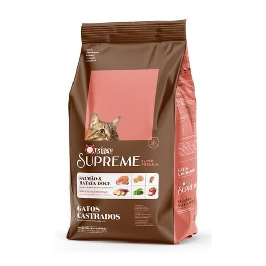 Ração Quatree Supreme para Gatos Castrados Sabor Salmão e Batata Doce 10,1 kg