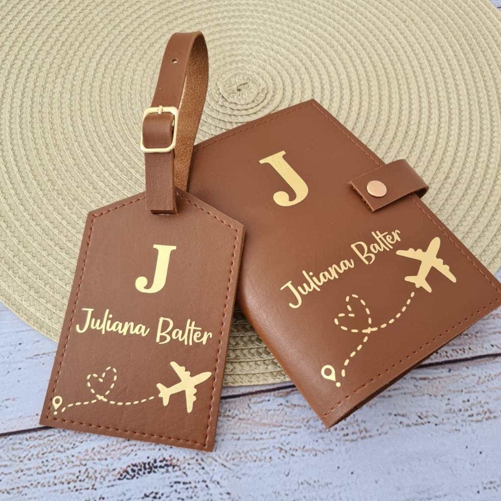 Capa Porta Passaporte duplo ou individual e 1 Tag de Mala