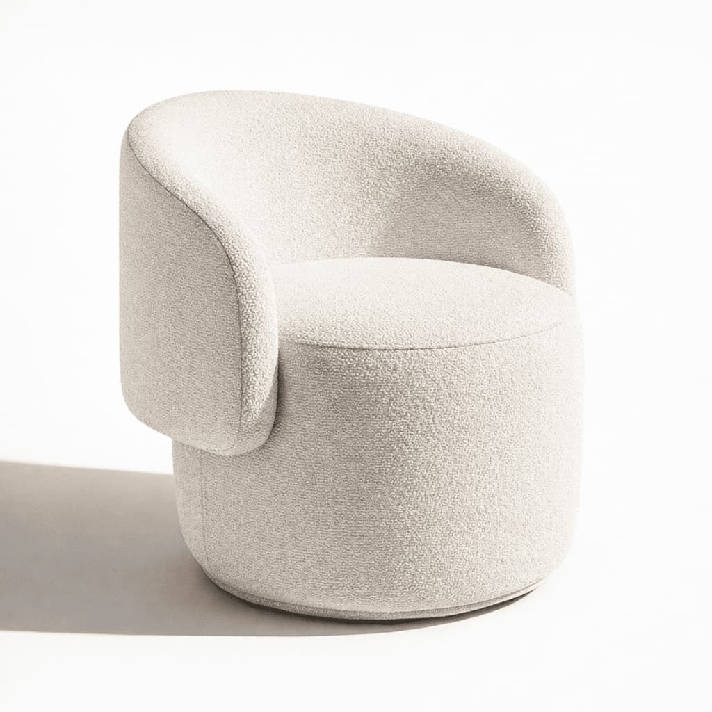 Poltrona Decorativa Aisha - Poltrona Para Decoração E Sala De Estar E Recepção Boucle Luxuoso