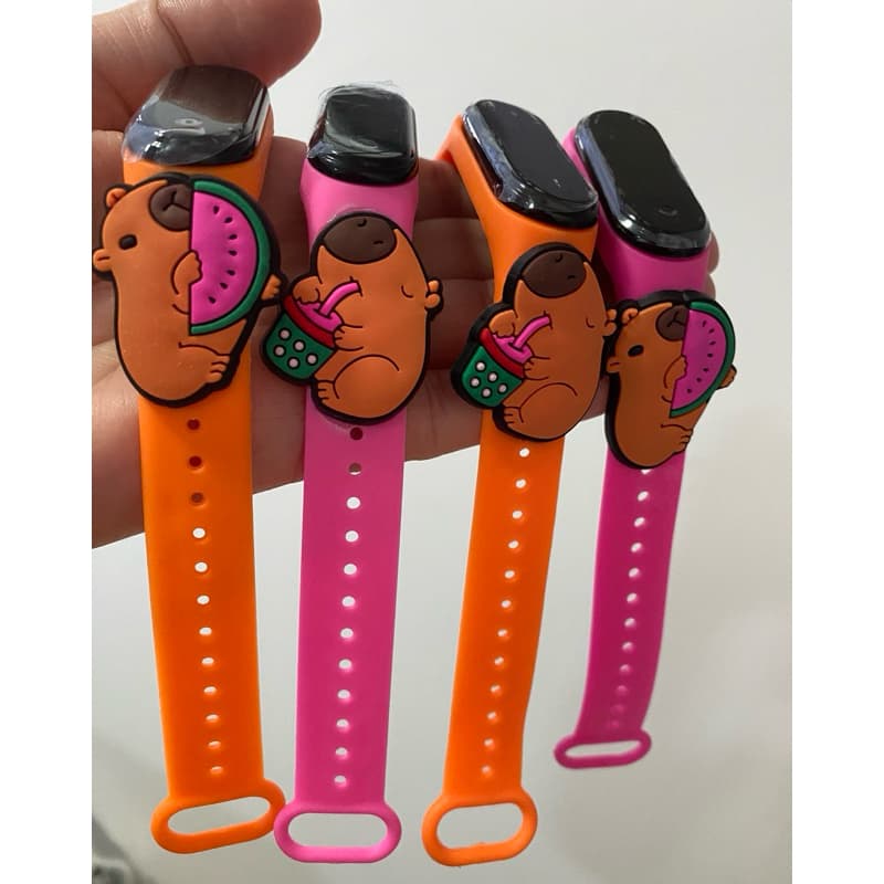 Relógio Digital Infantil Capivara LED para presentes menino e menina