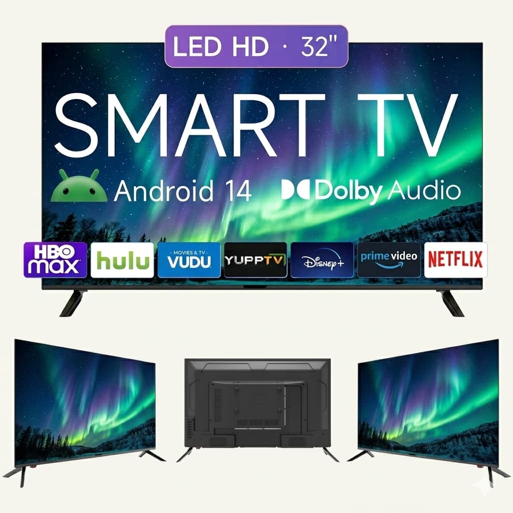 Smart TV 32" LED HD Android 14 Wi-Fi Integrado Bivolt Completa