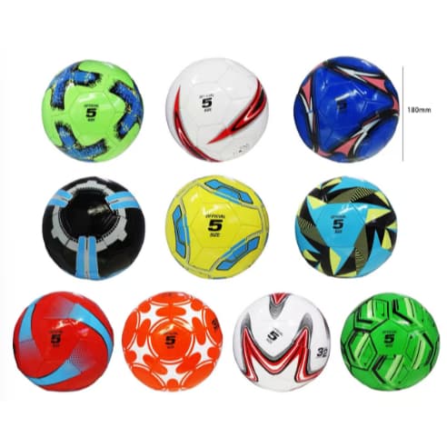 Kit 5 / 10 Unidade Bolas De Futebol Grande N°5 Profissional Cores Aleatórias 180mm