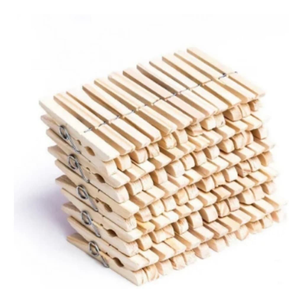 Kit 60 Prendedor de Roupa Pegador Madeira