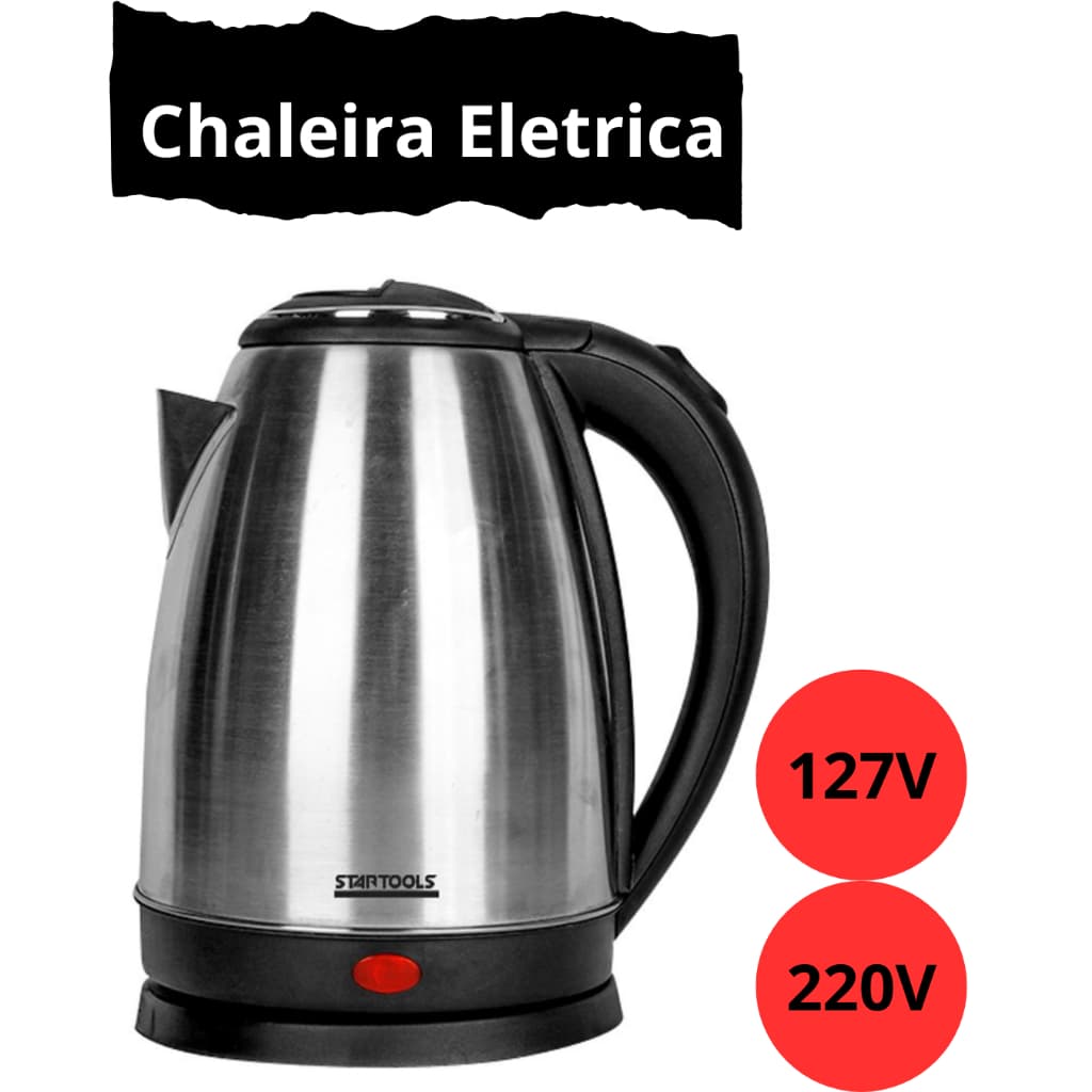 Chaleira Elétrica 110V - 1000W  e 220V - 1500W Jarra 2 Litros para Café Chá Agua Quente Aquecimento Rápido Promoção