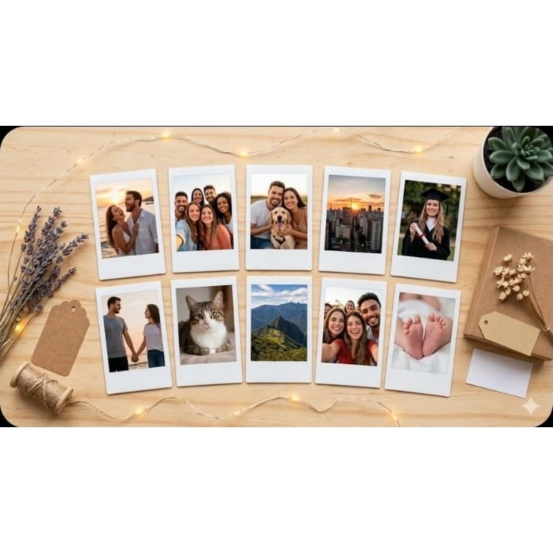 Polaroids Personalizadas com ou sem legenda (Kit com 10 Unidades) - Sua Foto, Sua História!
